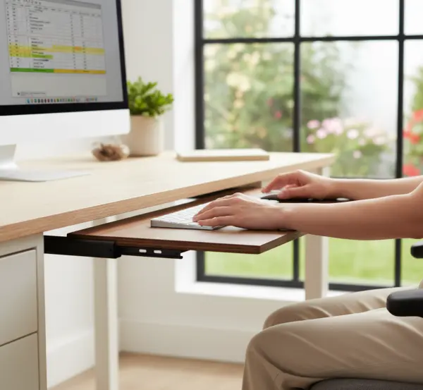 Czy półka na klawiaturę wysuwana realnie poprawia ergonomię pracy?