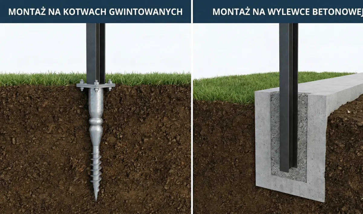 Czy wybrać montaż płotu na kotwach czy na wylewce betonowej?